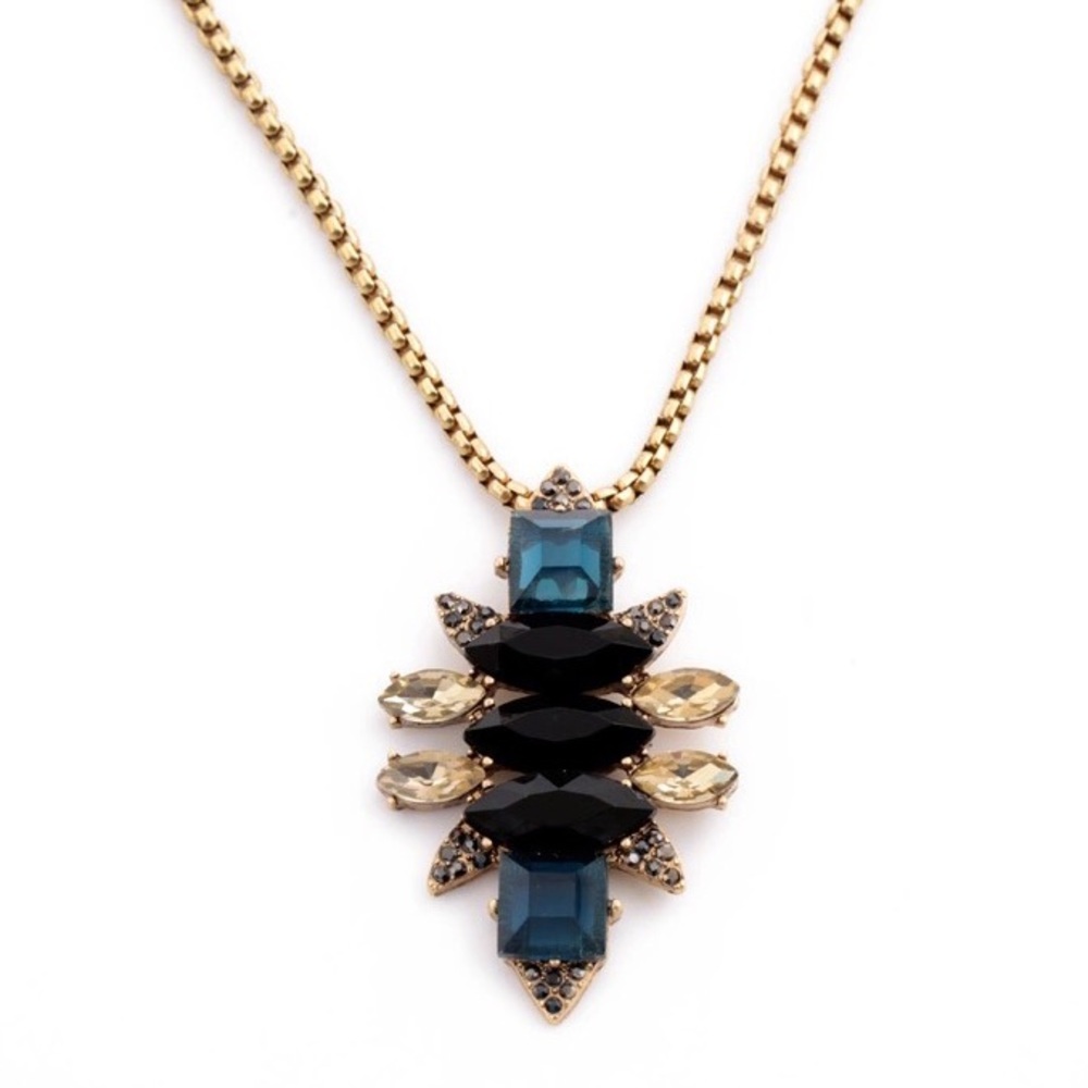 Long necklace with crystal pendant